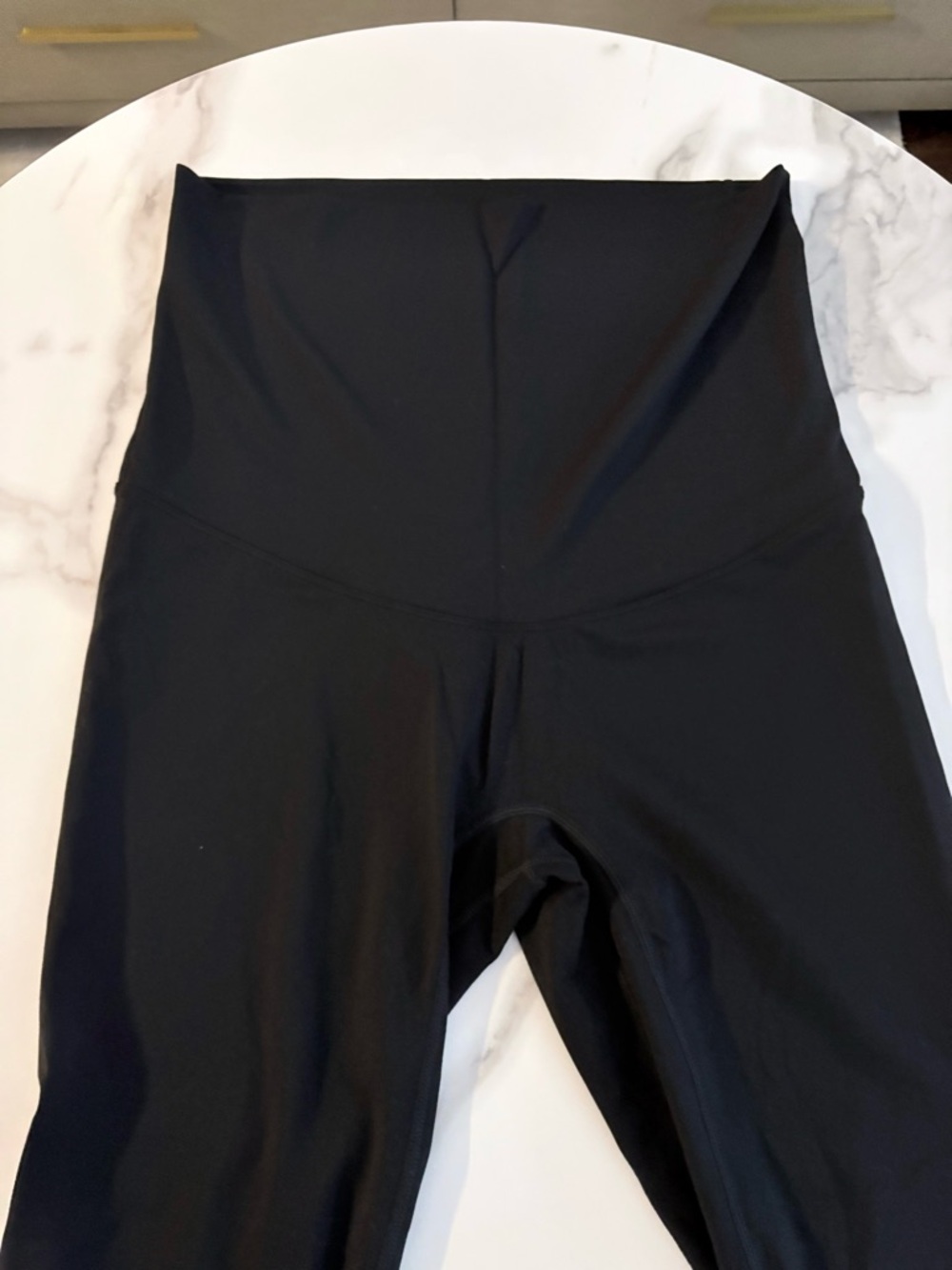 Maternity- High-Waist Black Active Leggings